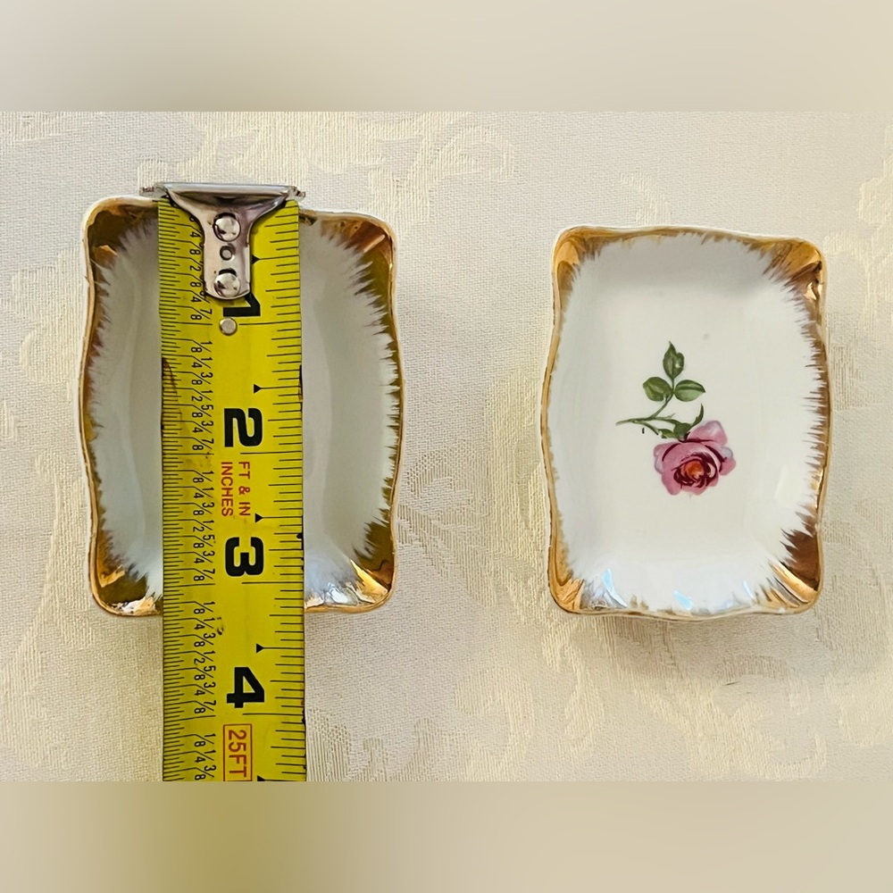Elegant Vintage Floral Porcelain Hand Painted Japan Trinket Dishes - Picture 16 of 16
